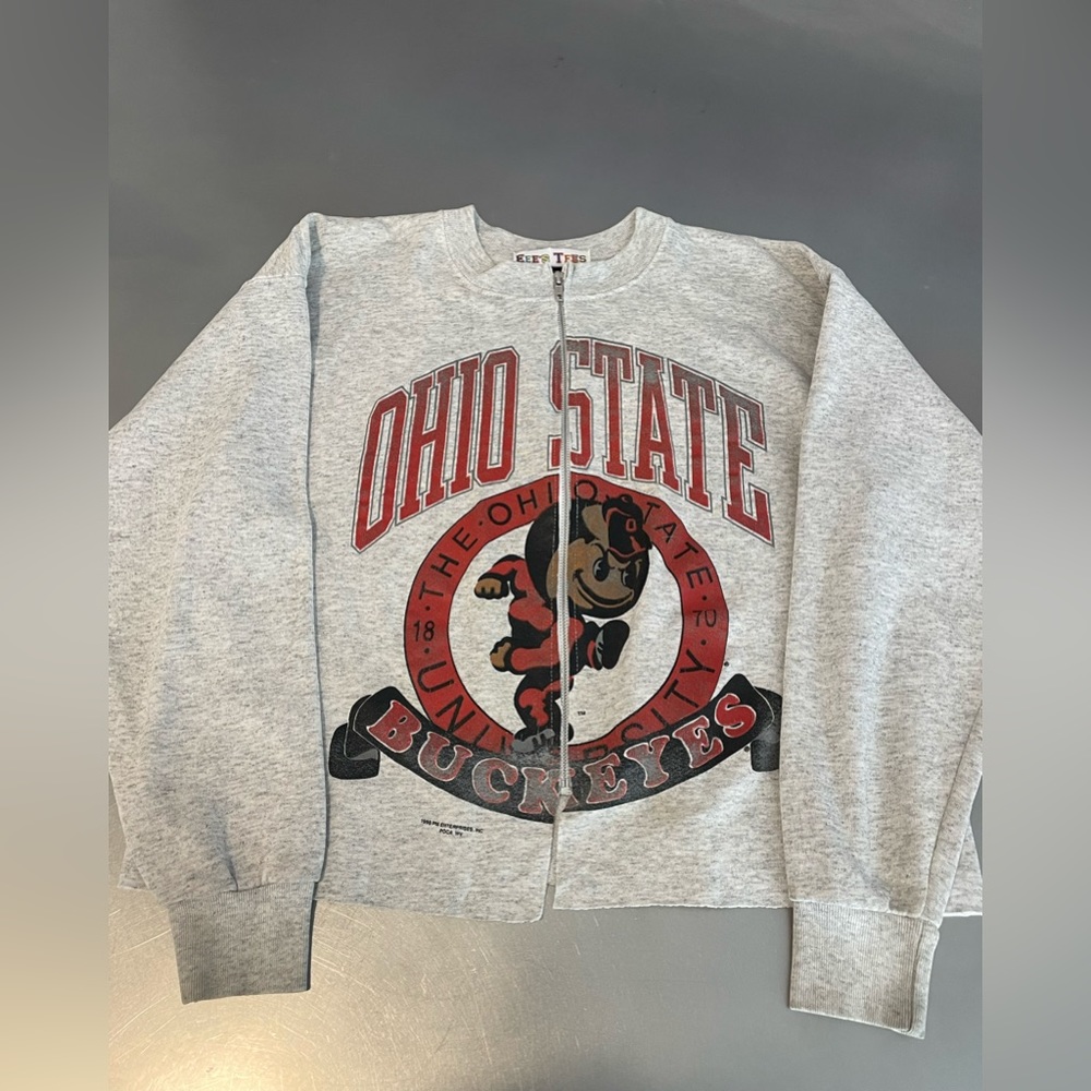 Ohio State University vintage zip up crop sweatshirt